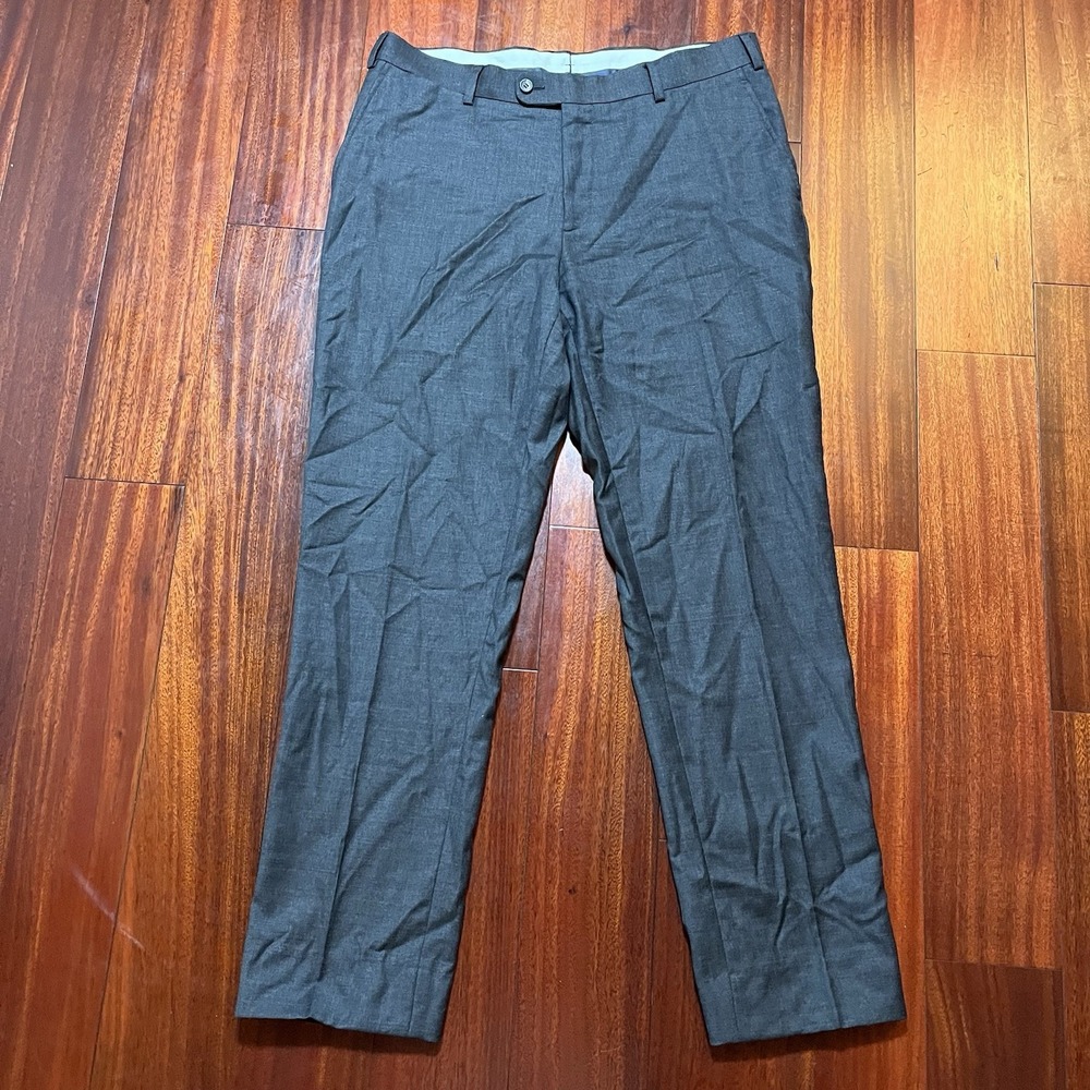 Suitsupply Pants Men 34x30 Trousers Gray Pure Wool 110s Vitale Barberis Canonico